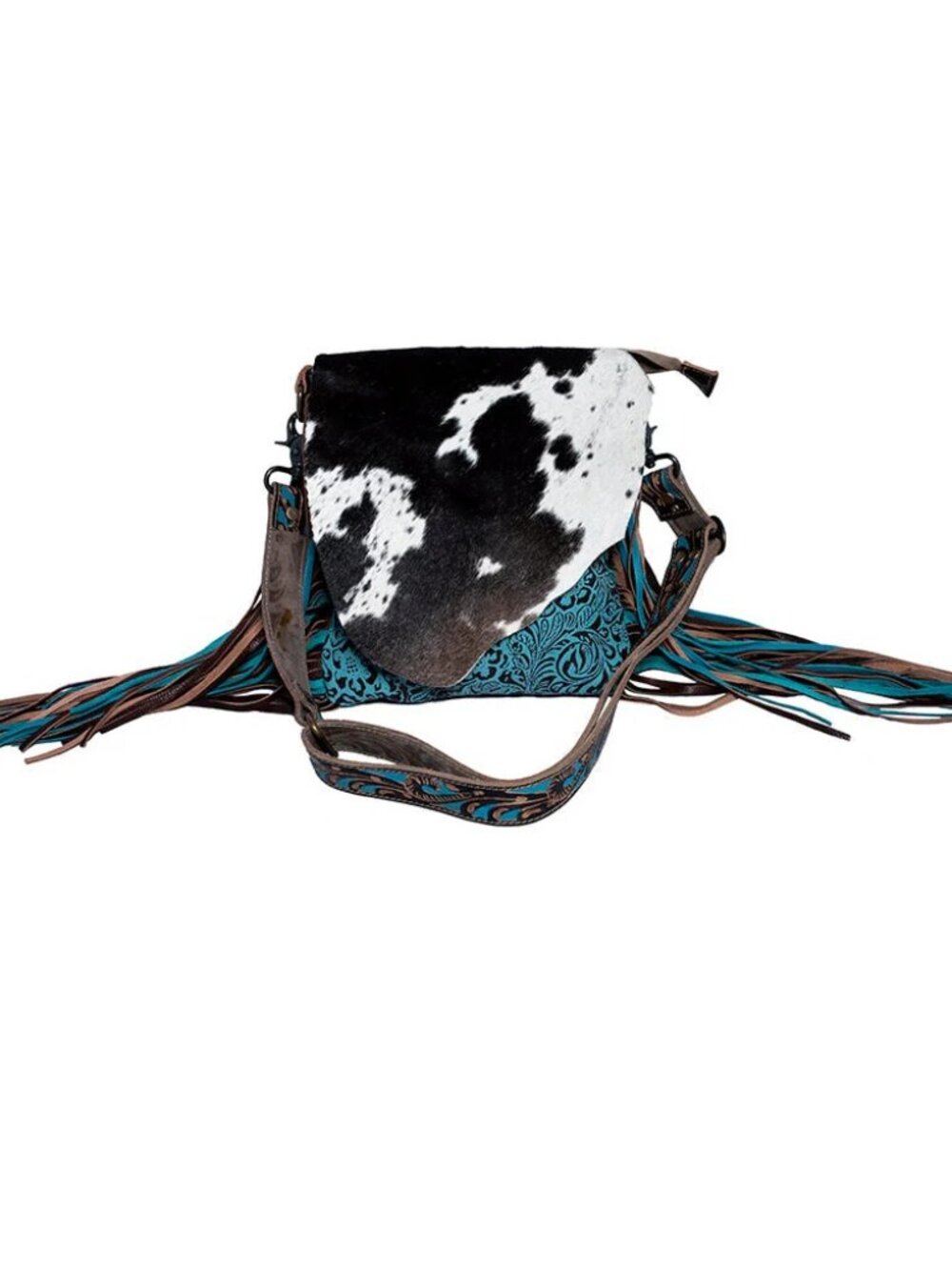 Myra Cobalt Blue Concealed Carry Hairon Fringe Cowgirl Rodeo Western Bag